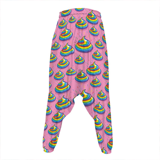 Rainbow Poop Pattern Print Hammer Pants