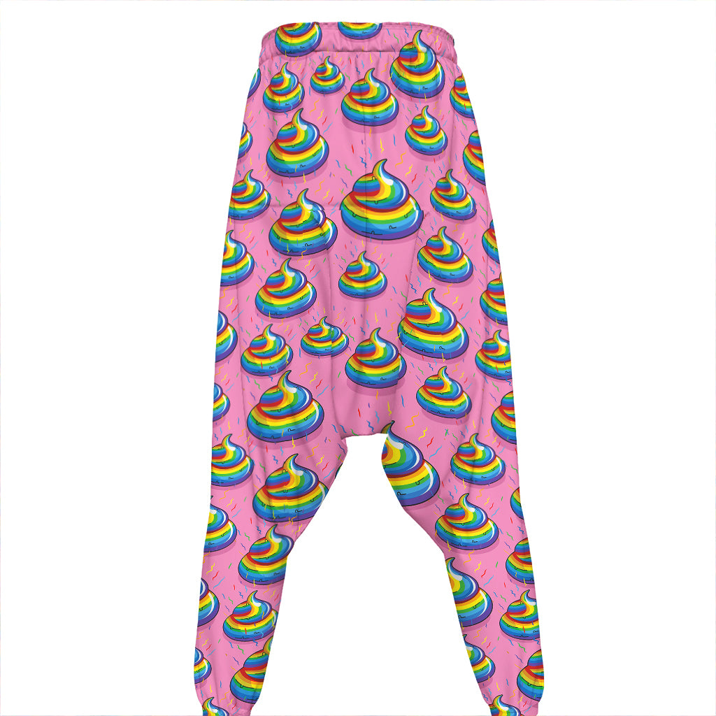 Rainbow Poop Pattern Print Hammer Pants