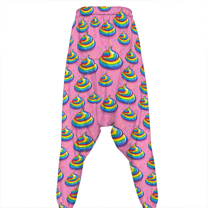 Rainbow Poop Pattern Print Hammer Pants