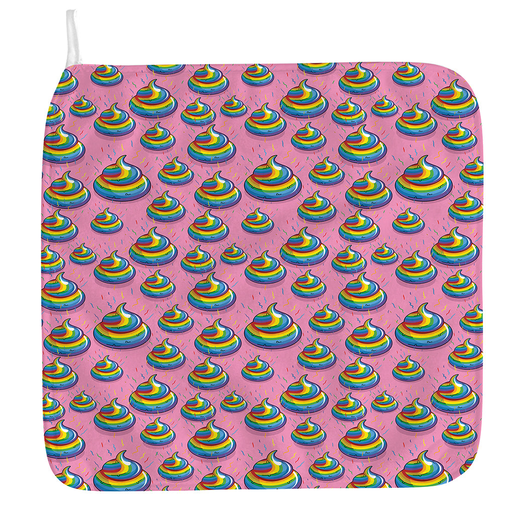 Rainbow Poop Pattern Print Hand Towel