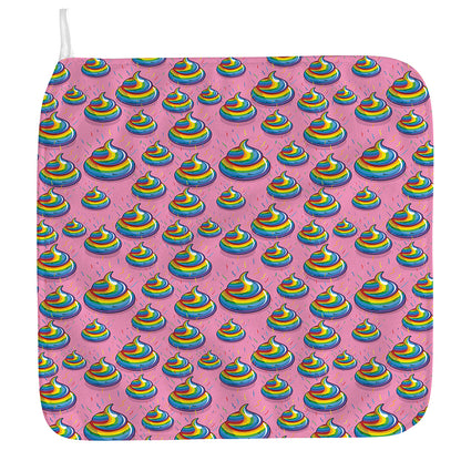 Rainbow Poop Pattern Print Hand Towel