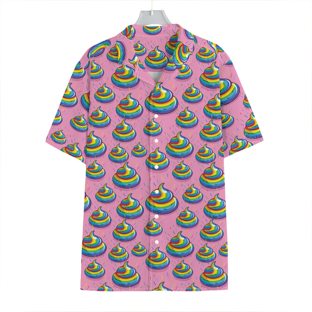 Rainbow Poop Pattern Print Hawaiian Shirt