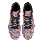 Rainbow Poop Pattern Print High Top Leather Sneakers
