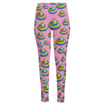 Rainbow Poop Pattern Print High-Waisted Pocket Leggings