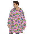 Rainbow Poop Pattern Print Hoodie Blanket