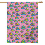Rainbow Poop Pattern Print House Flag