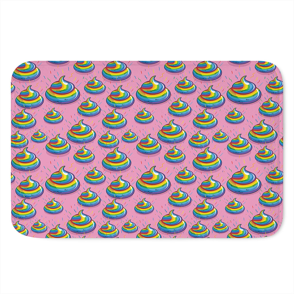 Rainbow Poop Pattern Print Indoor Door Mat