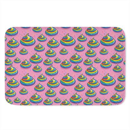 Rainbow Poop Pattern Print Indoor Door Mat