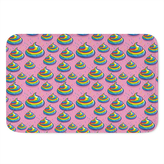 Rainbow Poop Pattern Print Indoor Door Mat