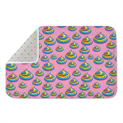 Rainbow Poop Pattern Print Indoor Door Mat