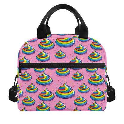 Rainbow Poop Pattern Print Insulated Lunch Bag
