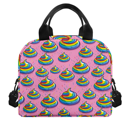 Rainbow Poop Pattern Print Insulated Lunch Bag