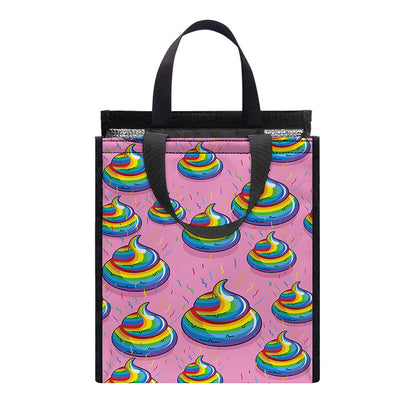 Rainbow Poop Pattern Print Insulated Lunch Tote