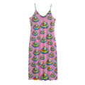 Rainbow Poop Pattern Print Jersey Midi Cami Dress