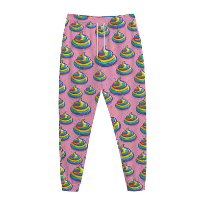 Rainbow Poop Pattern Print Jogger Pants