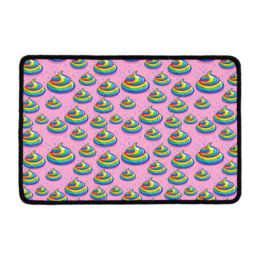 Rainbow Poop Pattern Print Kitchen Mat