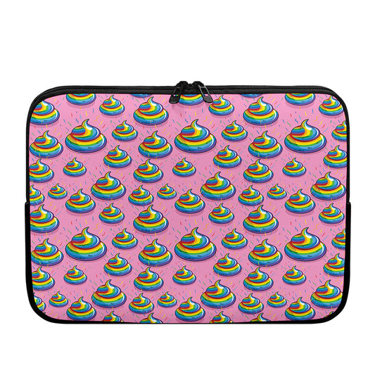 Rainbow Poop Pattern Print Laptop Sleeve