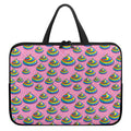 Rainbow Poop Pattern Print Laptop Sleeve With Handle