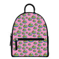 Rainbow Poop Pattern Print Leather Backpack