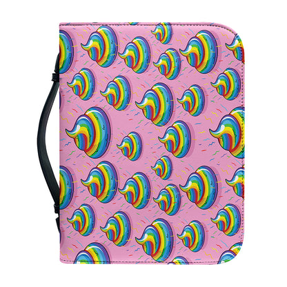 Rainbow Poop Pattern Print Leather Bible Cover