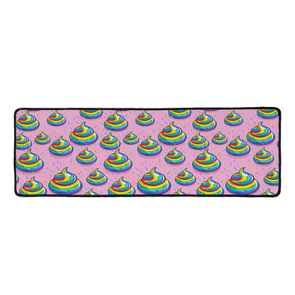 Rainbow Poop Pattern Print Long Kitchen Mat