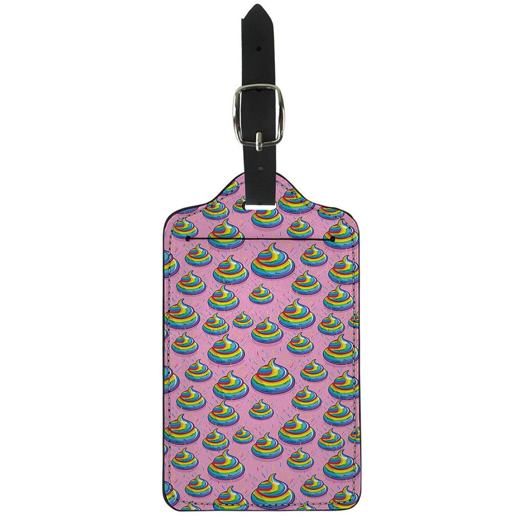 Rainbow Poop Pattern Print Luggage Tag