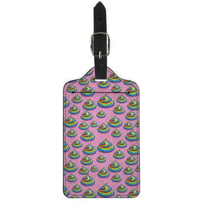 Rainbow Poop Pattern Print Luggage Tag