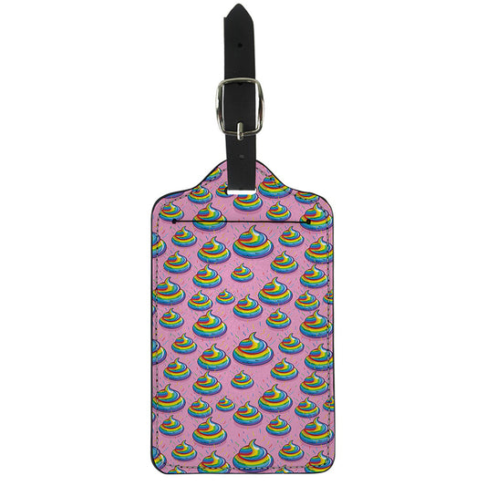Rainbow Poop Pattern Print Luggage Tag