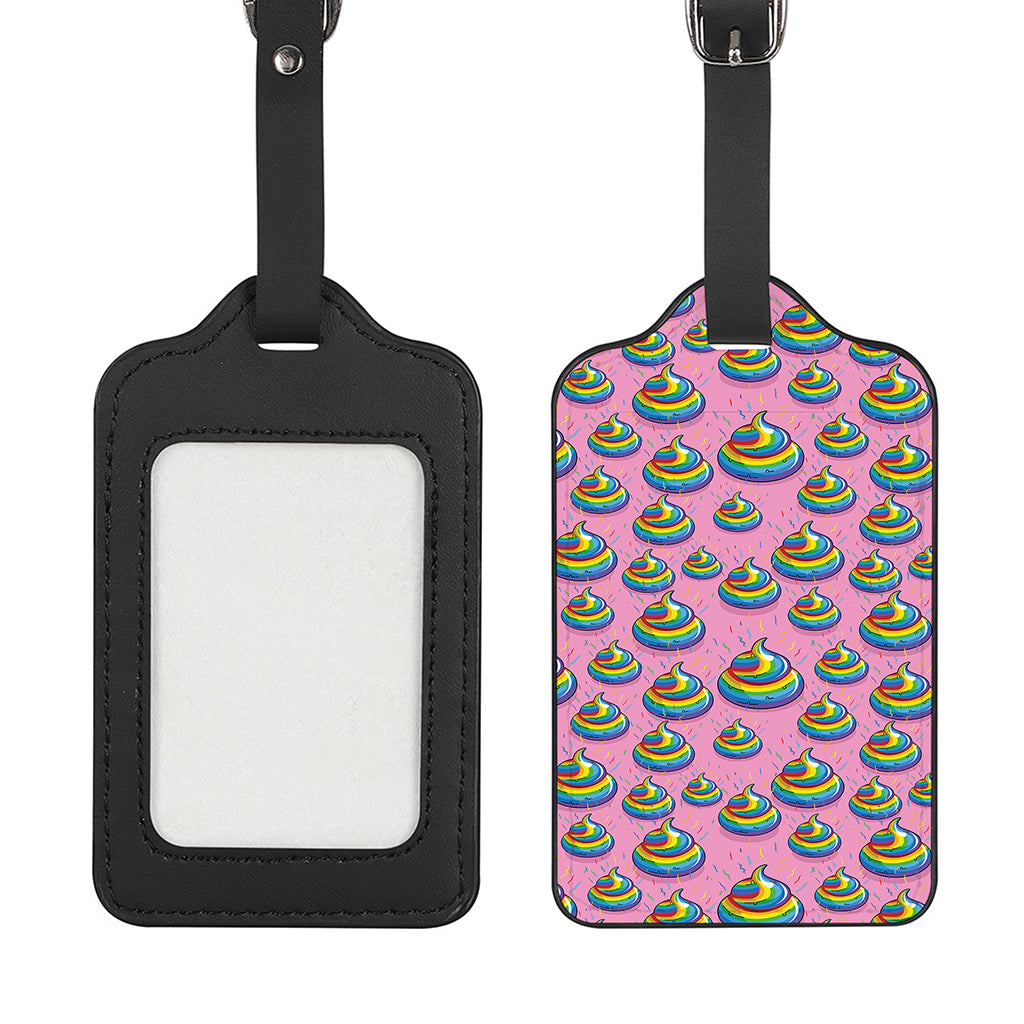 Rainbow Poop Pattern Print Luggage Tag