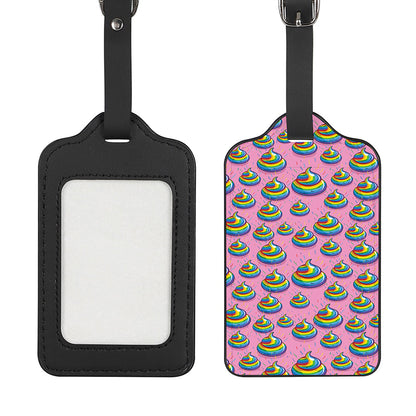 Rainbow Poop Pattern Print Luggage Tag