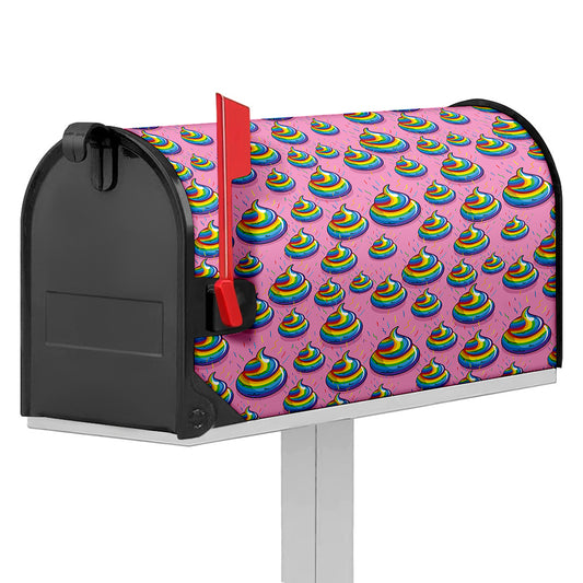 Rainbow Poop Pattern Print Mailbox Cover