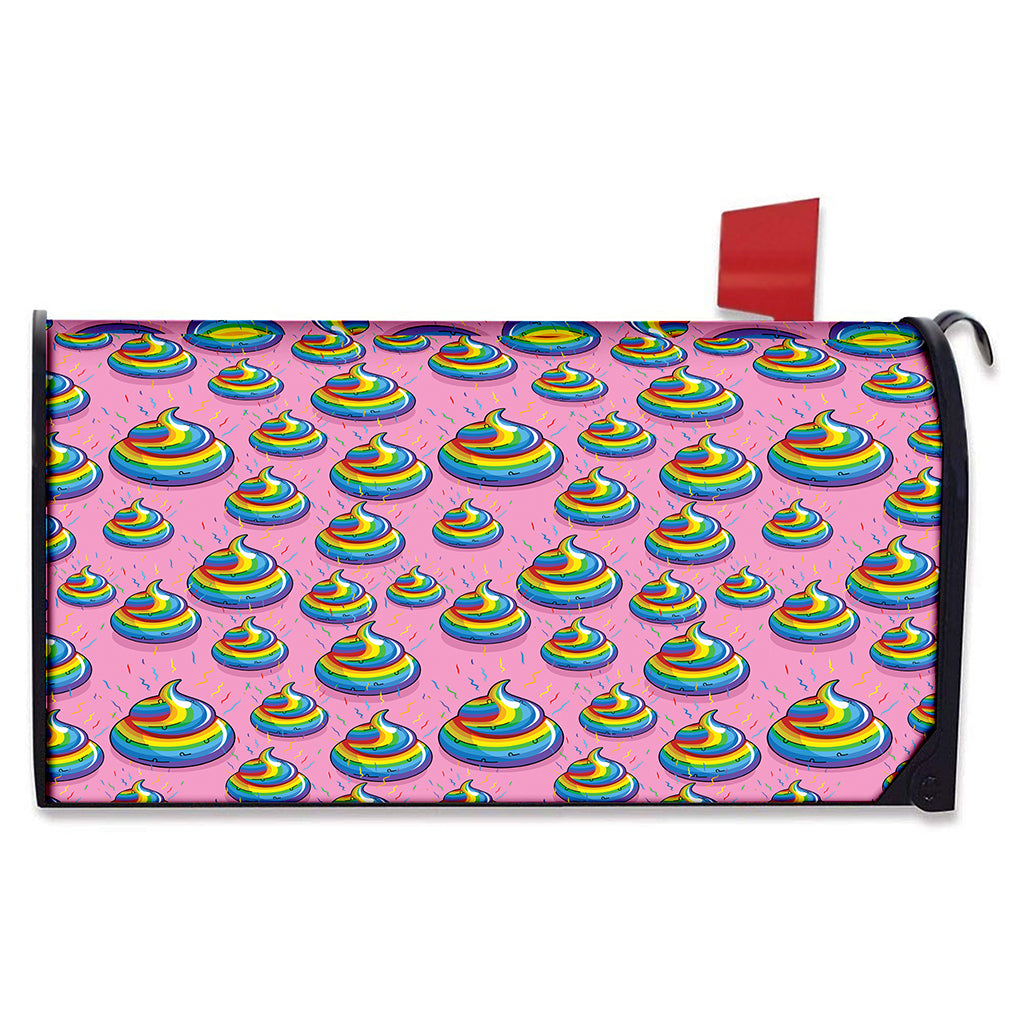 Rainbow Poop Pattern Print Mailbox Cover