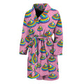 Rainbow Poop Pattern Print Men's Bathrobe
