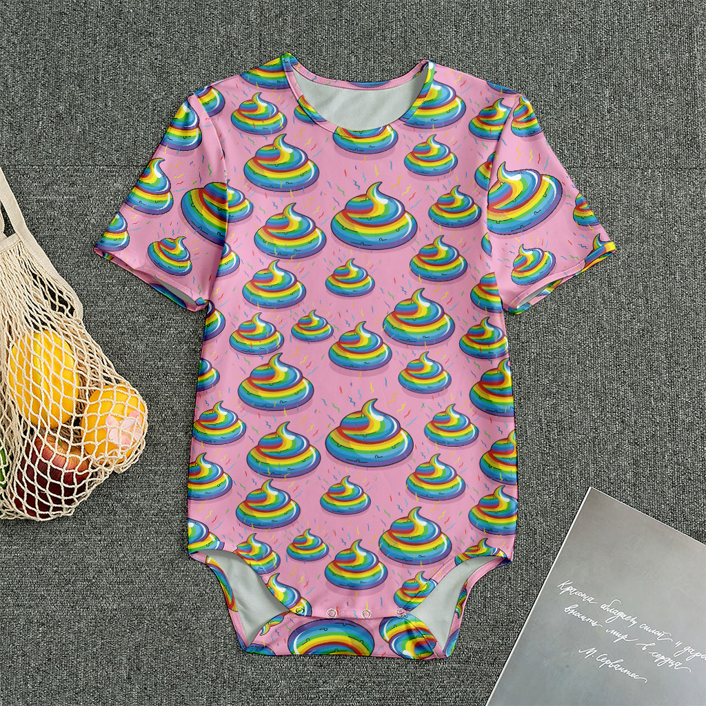 Rainbow Poop Pattern Print Men's Bodysuit