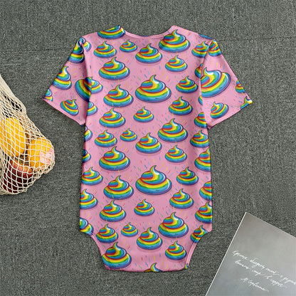 Rainbow Poop Pattern Print Men's Bodysuit