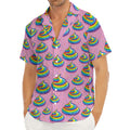 Rainbow Poop Pattern Print Men's Deep V-Neck Shirt