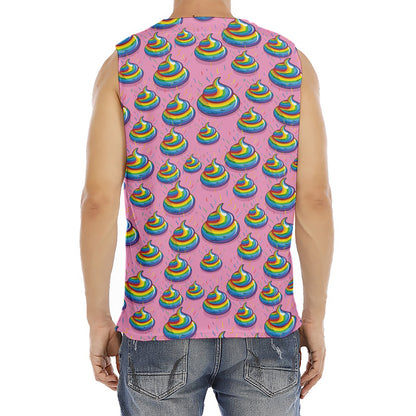 Rainbow Poop Pattern Print Men's Fitness Tank Top