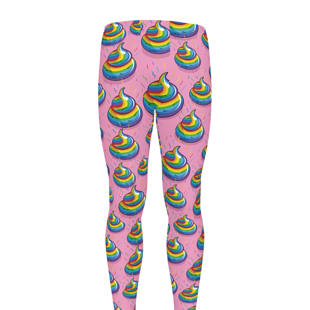 Rainbow Poop Pattern Print Men's leggings