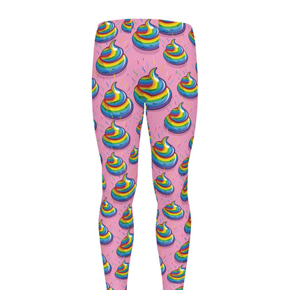 Rainbow Poop Pattern Print Men's leggings