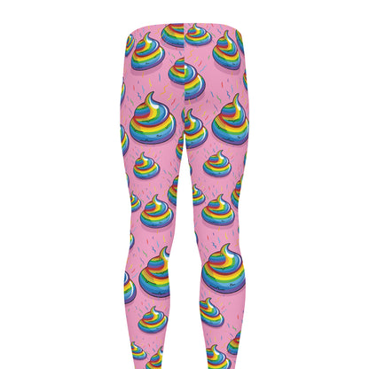Rainbow Poop Pattern Print Men's leggings