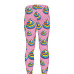 Rainbow Poop Pattern Print Men's leggings