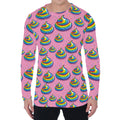 Rainbow Poop Pattern Print Men's Long Sleeve T-Shirt