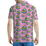 Rainbow Poop Pattern Print Men's Polo Shirt