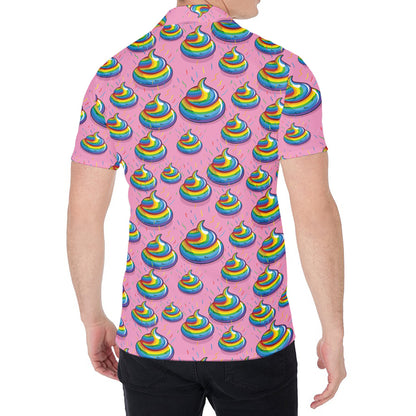 Rainbow Poop Pattern Print Men's Shirt