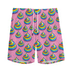 Rainbow Poop Pattern Print Men's Sports Shorts