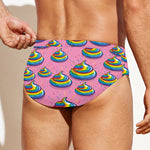 Rainbow Poop Pattern Print Men's Swim Briefs