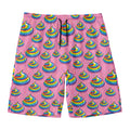 Rainbow Poop Pattern Print Men's Swim Trunks