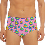 Rainbow Poop Pattern Print Men's Triangle Swim Briefs