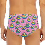 Rainbow Poop Pattern Print Men's Triangle Swim Briefs