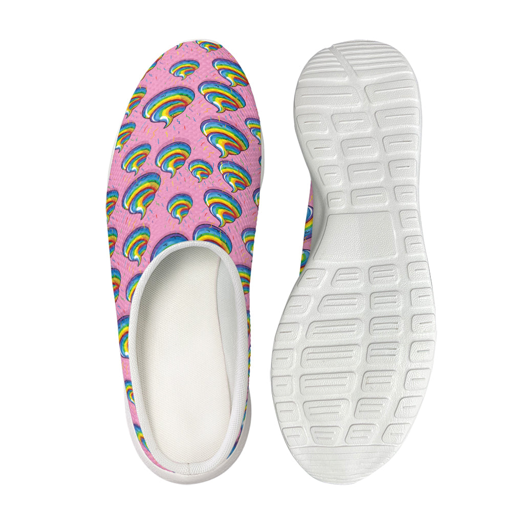 Rainbow Poop Pattern Print Mesh Casual Shoes